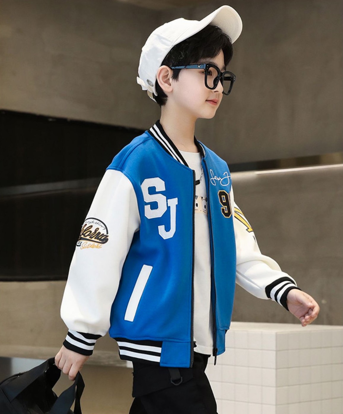 Áo khoác bomber bé trai "SJ 98" 14-45kg. Áo bomber bóng chày cho bé 4-15 tuổi. Thiết kế năng động. B46