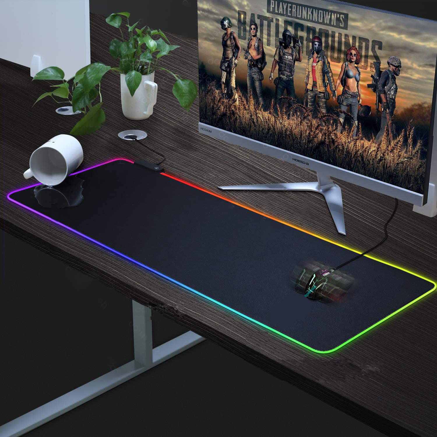 Miếng lót chuột LED RGB pad chuột gaming chơi game deskpad cỡ lớn viền sáng led chống trượt nhiều chế độ siêu đẹp – Hàng chính hãng