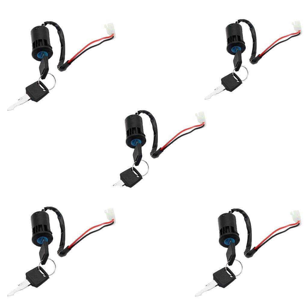 5 Pieces Ignition Key Switch Lock 10 Keys for Scooter Dirt Bike ATV
