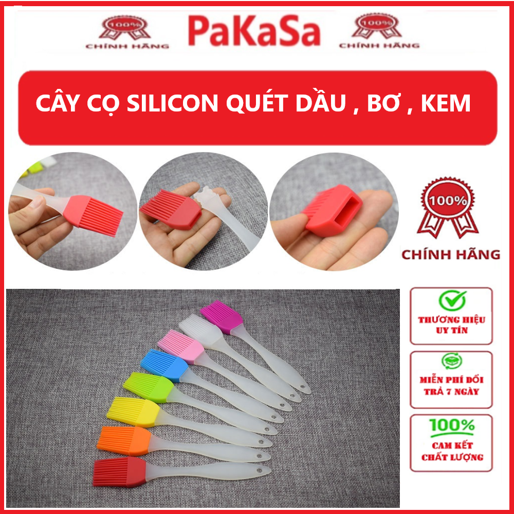 Cây Cọ Silicon Cán Trong Quét Dầu, Bơ, Kem Trang Trí Bánh - Chính Hãng (Giao màu ngẫu nhiên)