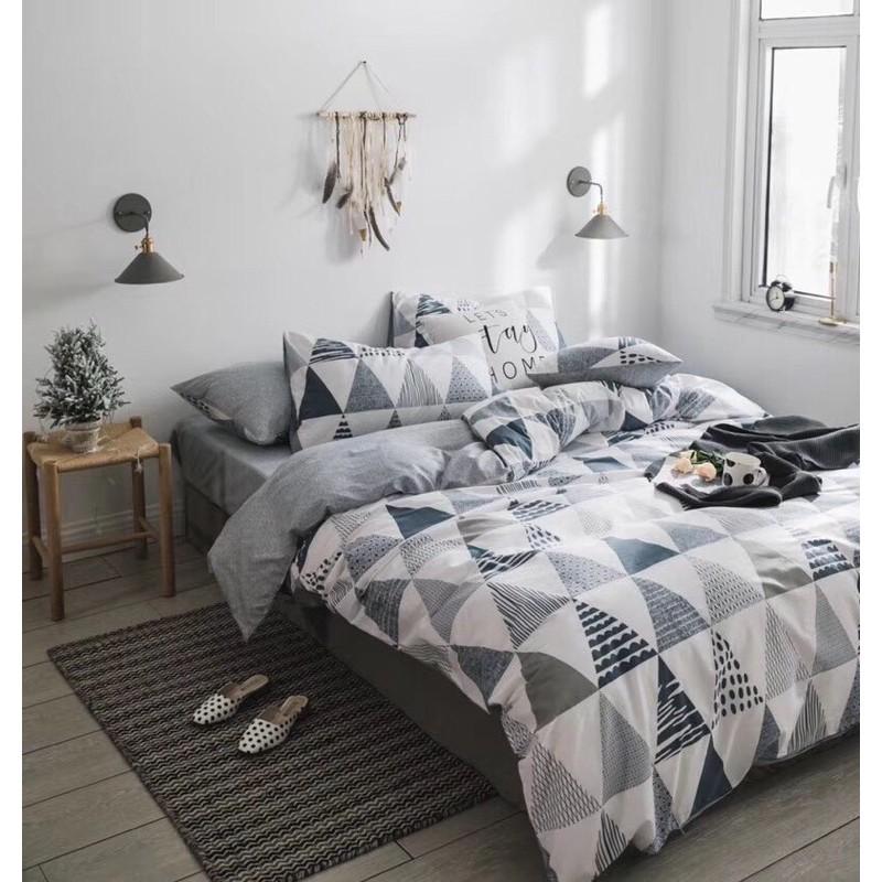 Bộ Chăn Ga Côtton Living 100%cotton Hàng Nhập Khẩu Cao Cấp 4 Món Hiện Đại