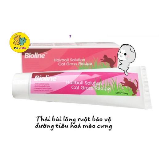 Hairball Solution BIOLINE 100g - Gel dinh dưỡng tiêu búi lông, giảm hôi miệng cho Mèo Pet-1989