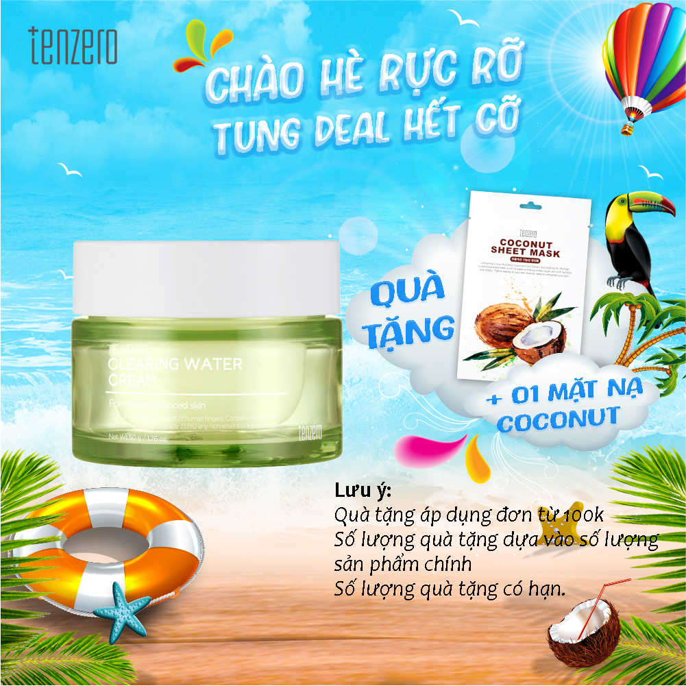 Kem Dưỡng Ẩm, Cấp Nước Tràm Trà Tenzero Teatree Clearing Water Cream 50g