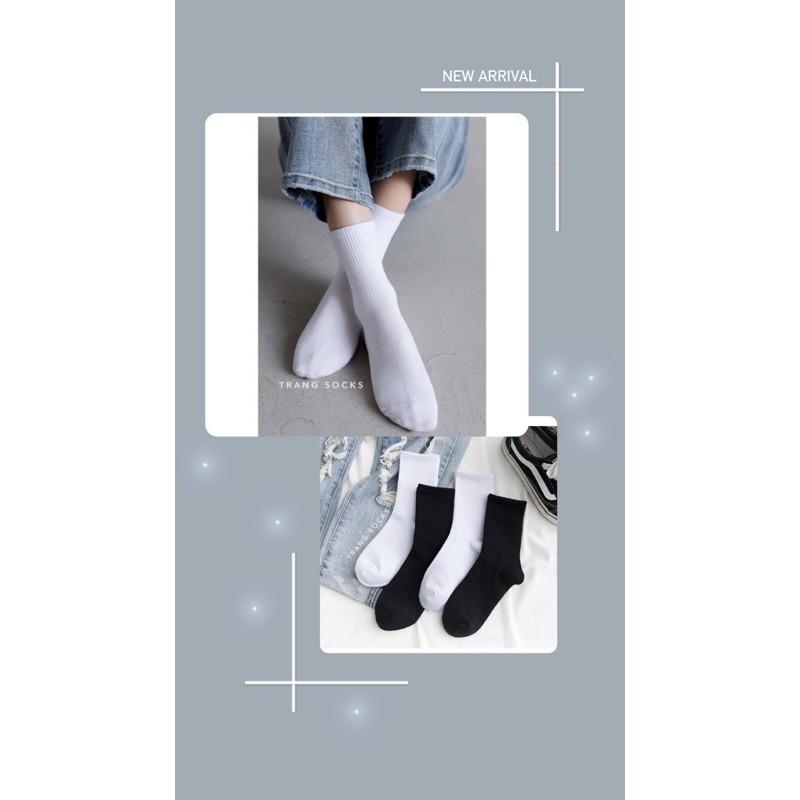 Tất trơn trung cổ gân - Long socks