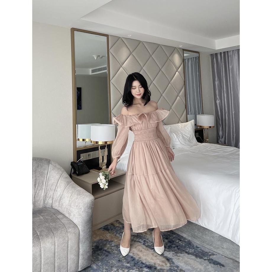 BBSTORE'S Đầm Voan Trễ Vai Đi Tiệc Đi Biển Cực Xinh -D1097