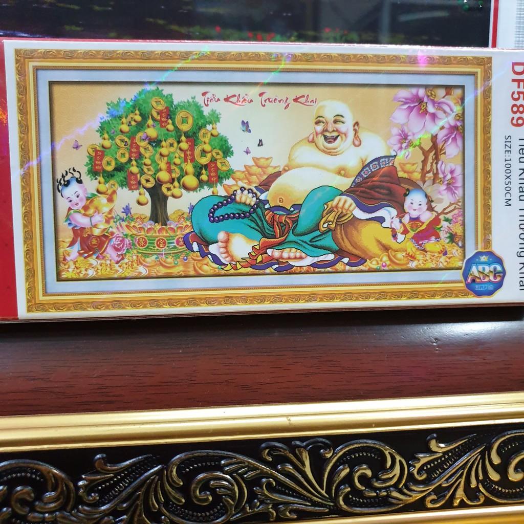 Tranh Đính Đá PHẬT DI LẠC . Kích Thước: 1m x 50cm