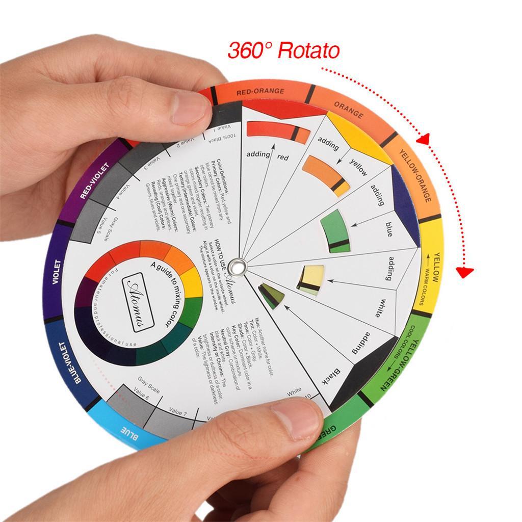 Paper Color Mixing Guide Wheel For Makeup Tattoo Nail Art Pigment Painting