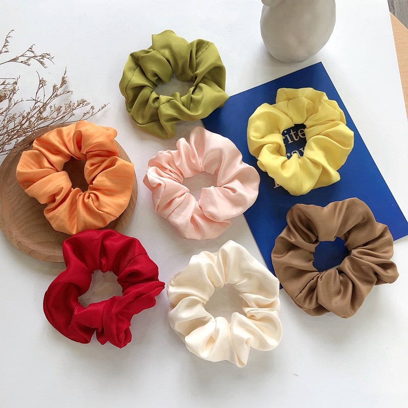 Cột Tóc Vải Scrunchies, Dây Buộc Tóc Scrunchies Nhiều Màu Hàn Quốc SC03 cực kì xinh xắn