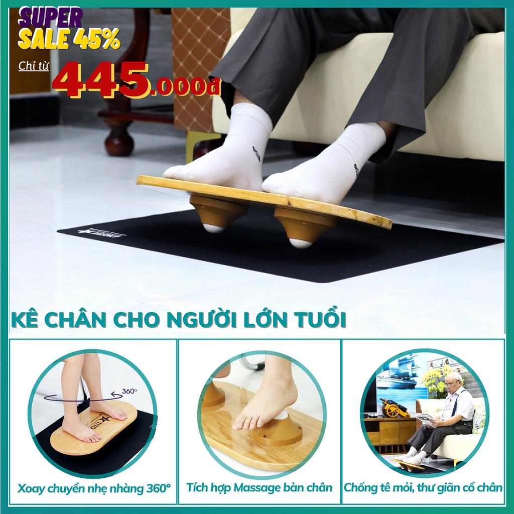 Kê Chân Dành Cho Người Lớn Tuổi | Chuyển Động Tự Do 360º Tích Hợp Massage Chống Tê Mỏi Chân, Lưu Thông Khí Huyết