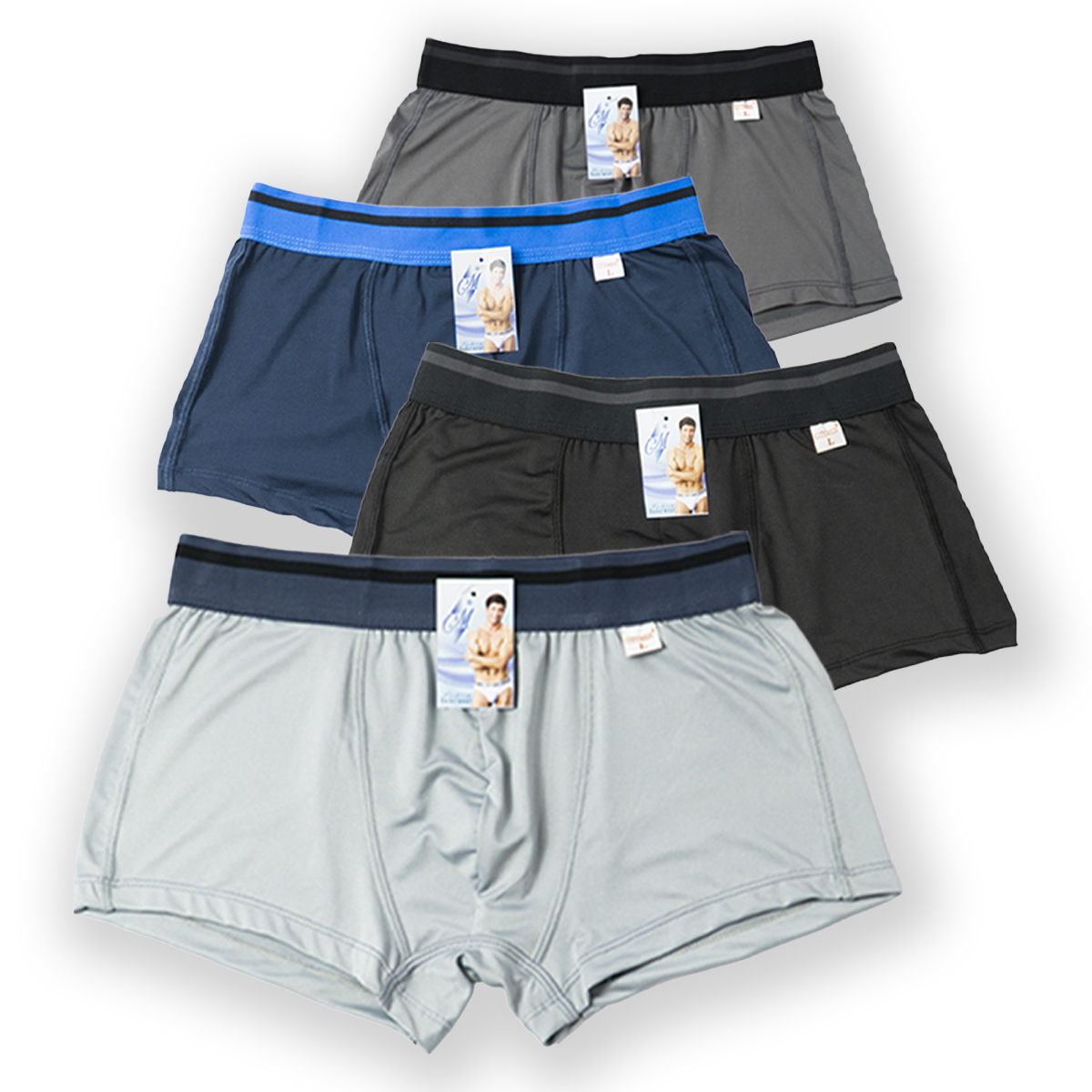 Combo 2 Quần lót nam boxer CITYMEN lưng Sọc vải thun lạnh 4 chiều - Giao màu ngẫu nhiên