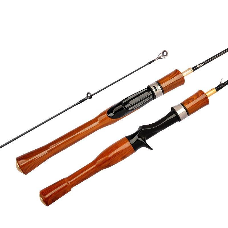 Cần câu máy Lure UL 2 khúc ngọn dẻo máy đứng, máy ngang cán gỗ dài 1m68, 1m8, 1m98 AnhNamFishing