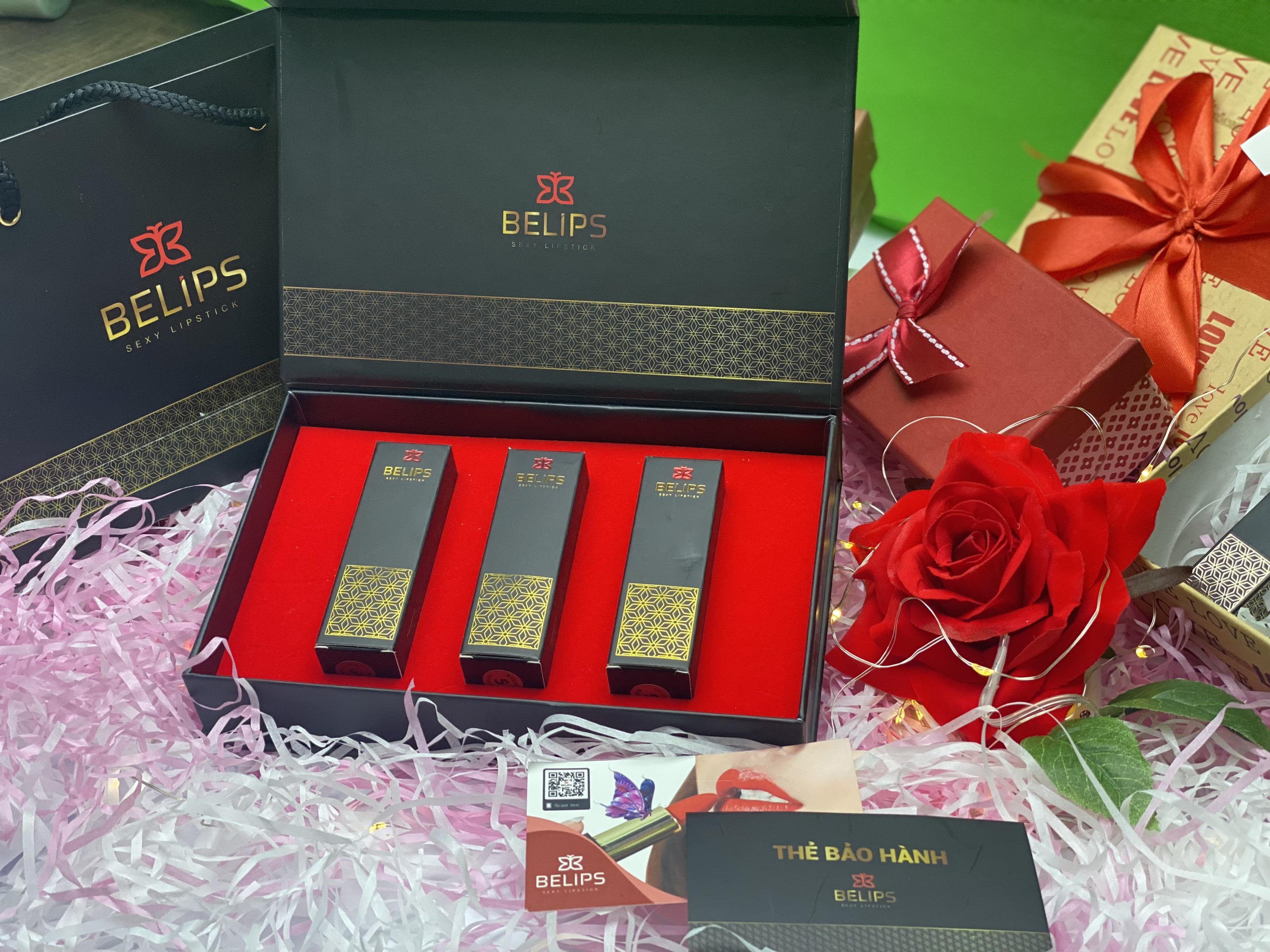 Set son Belips 3 thỏi - Bộ quà tặng yêu thương - Son môi 100% thành phần tự nhiên, không chứa chì, bà bầu cũng dùng được