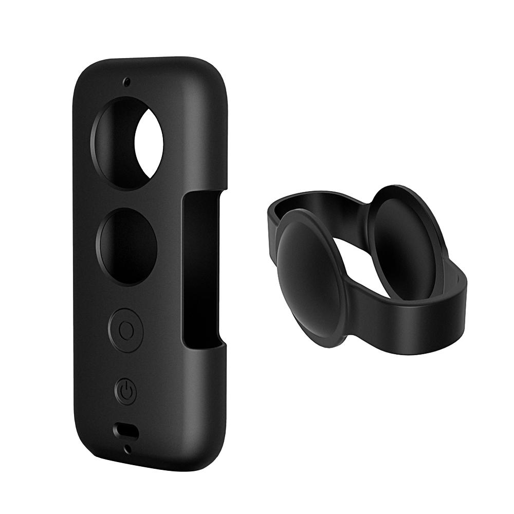 Vỏ bảo vệ silicone có độ bền cao với nắp đậy ống kính tương thích với máy ảnh Insta 360 One X Sport