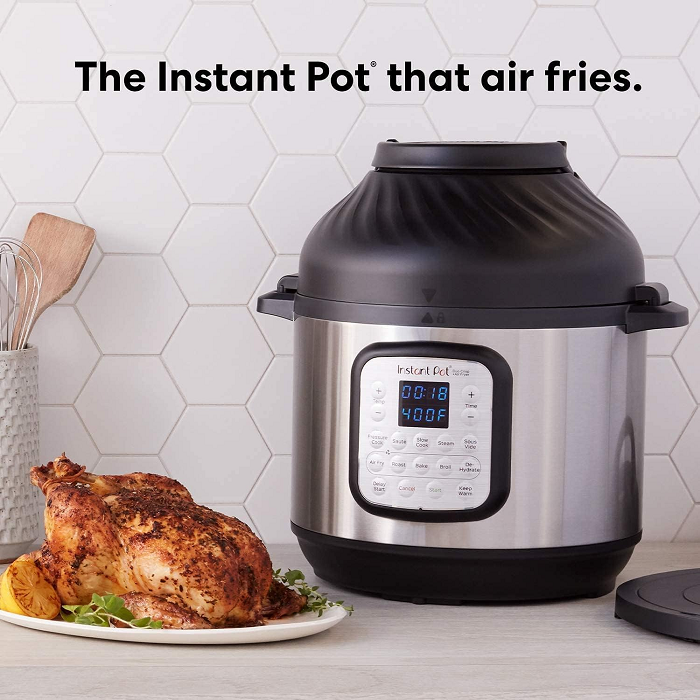 [ Hàng chính hãng Instant Pot ] Bộ nồi áp suất điện đa dụng Instant Pot Duo Crisp 11 trong 1, dung tích 8 lít (11 in 1, 8L) Tích hợp nồi chiên không dầu