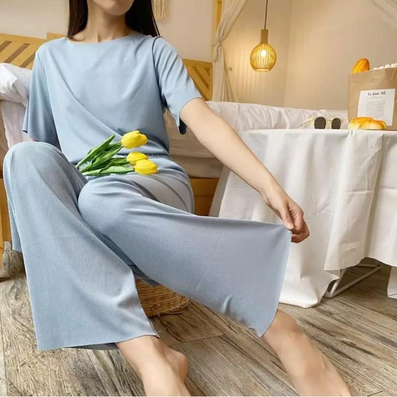 Đồ bộ mặc nhà chất thun dẻo gân tăm cao cấp