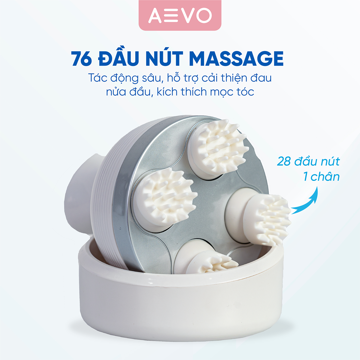 Máy Massage Đầu Cổ Vai Gáy AEVO Scalp Massager - Máy Mat Xa Chính Hãng - Matxa Đầu Giải Toả Căng Thẳng, Mệt Mỏi