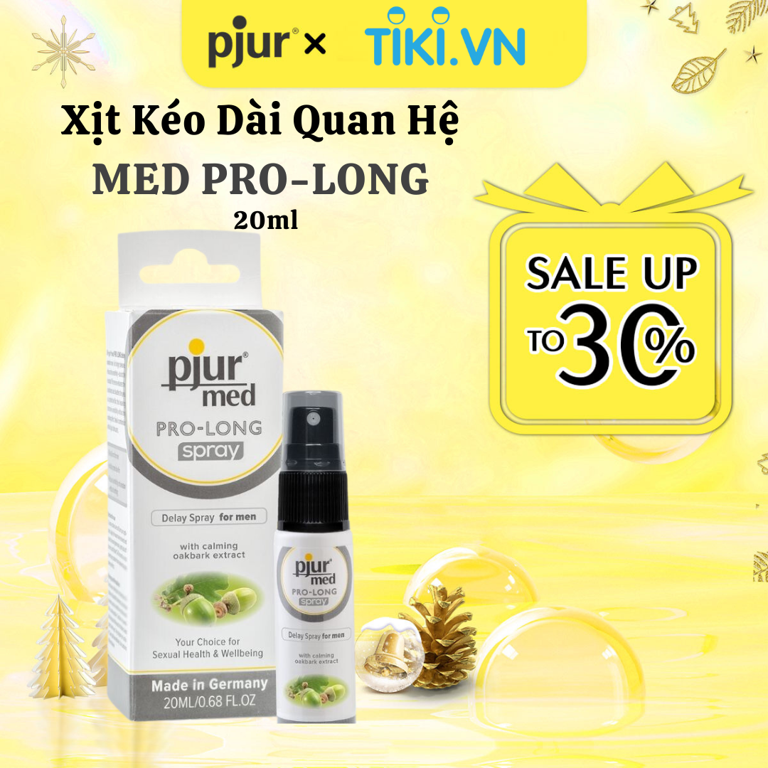 Xịt chống xuất tinh sớm, kéo dài quan hệ cho nam giới Pjur Med Pro-Long Chai 20ml, xịt kéo dài thời gian quan hệ lành tính an toàn chiết xuất provitamin B5 từ vỏ cây sồi dưỡng da