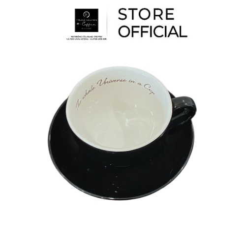 Bộ Tách Đĩa Latte logo Trung Nguyên Legend có vân - 238ml