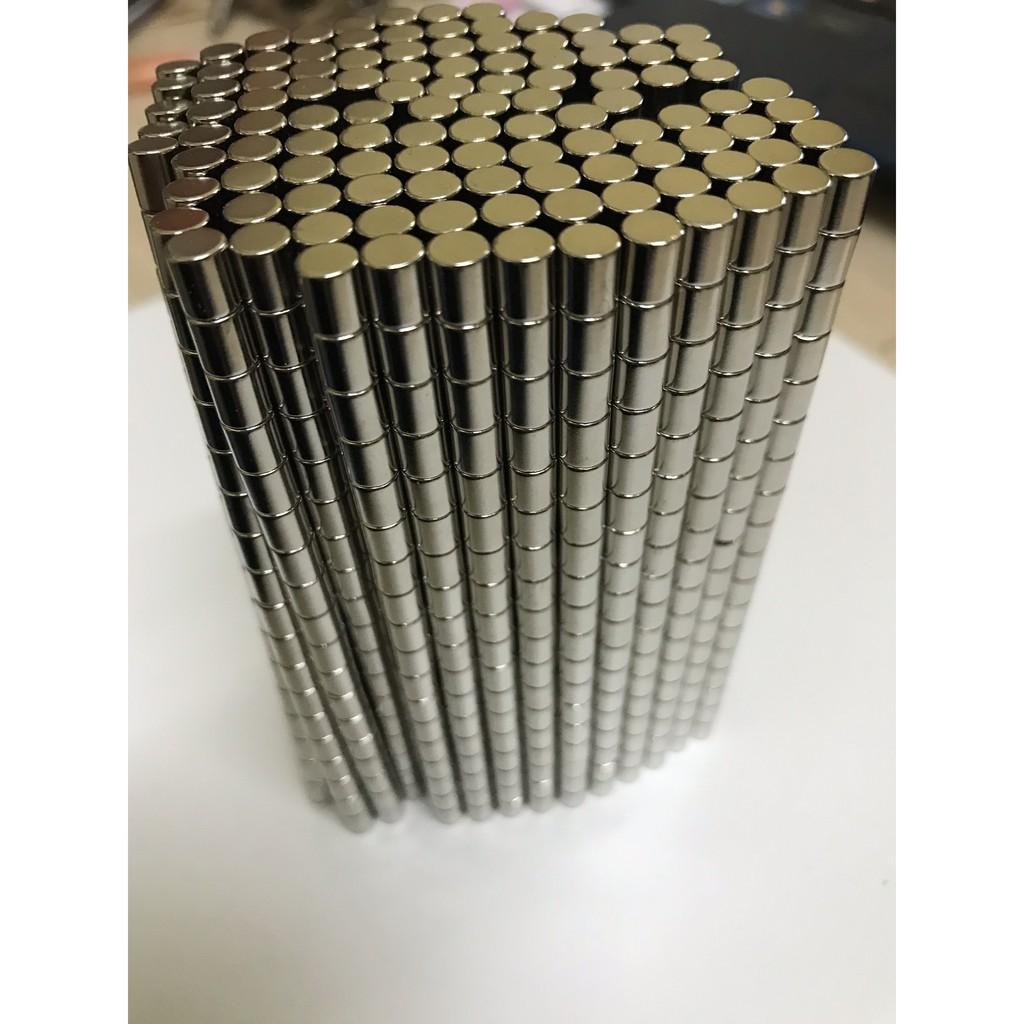 10 viên Nam châm viên trắng đất hiếm 6x8mm