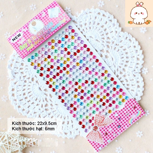 Set 260 hạt pha lê dán 6mm nhiều màu