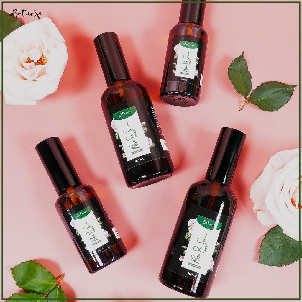 Combo 2 Chai Nước Hoa Hồng Dưỡng Ẩm Botanie Rose de Scena Toner- Dạng xịt, Không gây chứa cồn - 50ml và 100ml