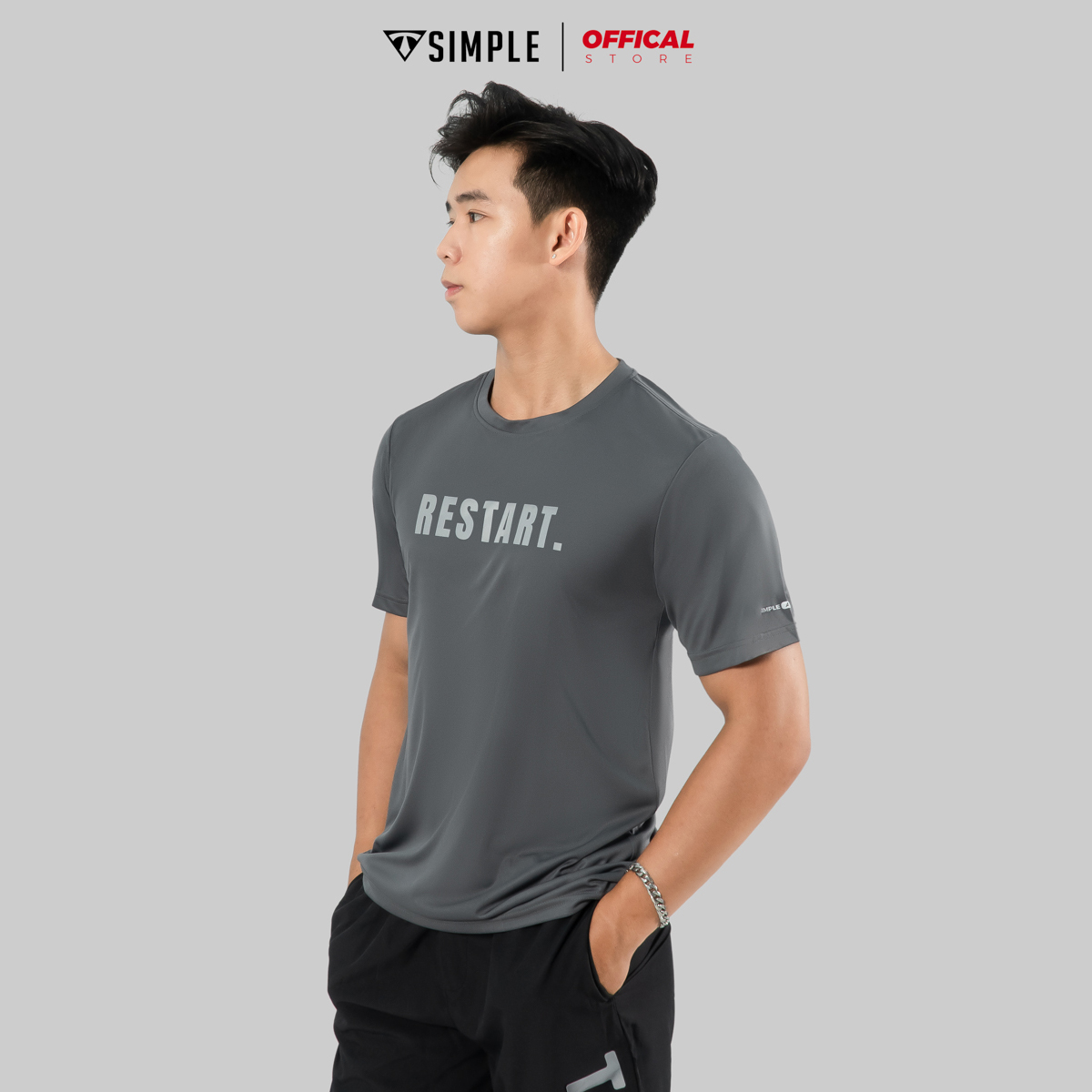 Áo Thể Thao Nam TSIMPLE cổ tròn tay ngắn tập gym vải thun lạnh thoáng mát co giãn chuẩn form MSSAHP5
