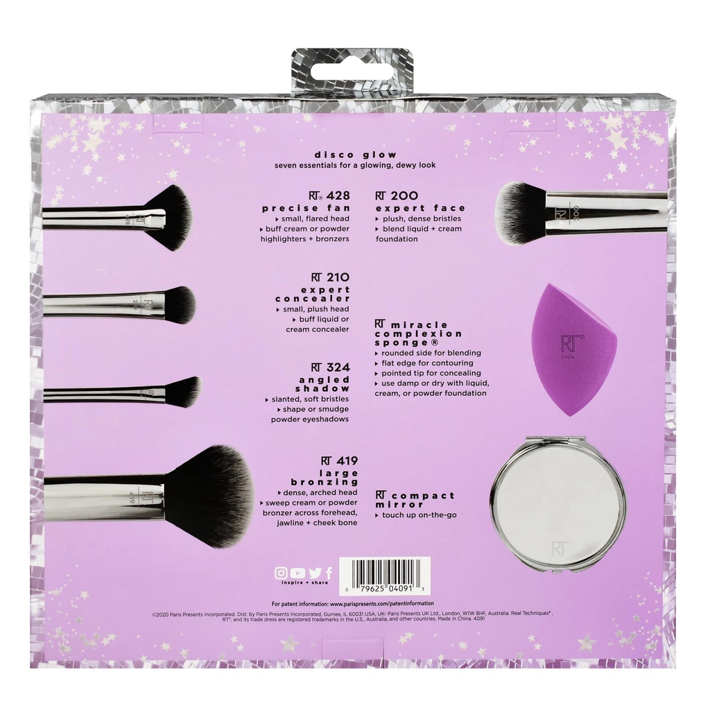     Bộ Cọ 5 Cây Kèm Mút Và Gương Real Techniques Disco Glow Makeup Brush Set