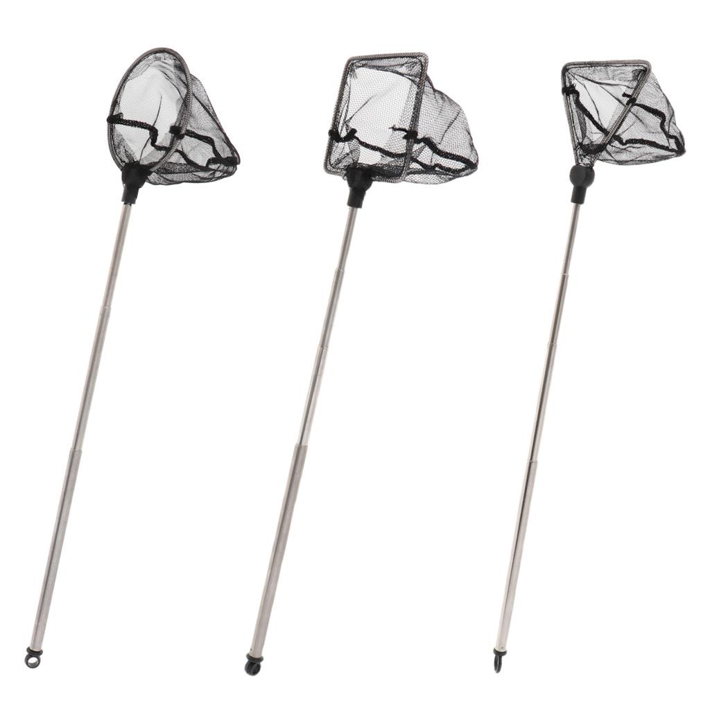 Mini Aquarium Fish Tank Net with Extendable Long Handle for Tank Black