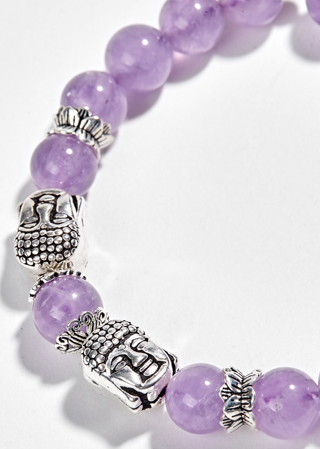 Vòng Đá Thạch Anh Tím Ngọc Phối Charm Bạc Ngọc Quý Gemstones