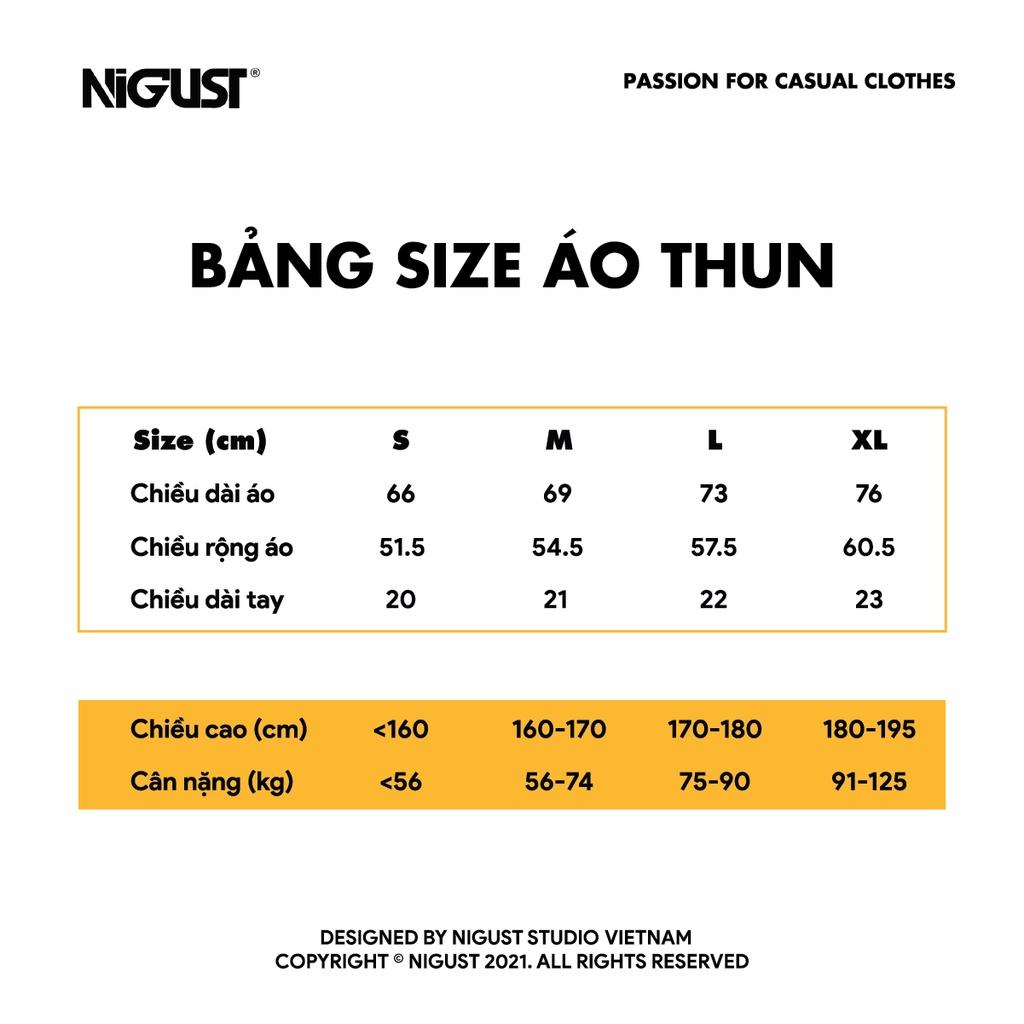 Áo thun trơn local brand NIGUST N000 form rộng tay lỡ cổ tròn màu đen trắng oversize vải cotton cao cấp