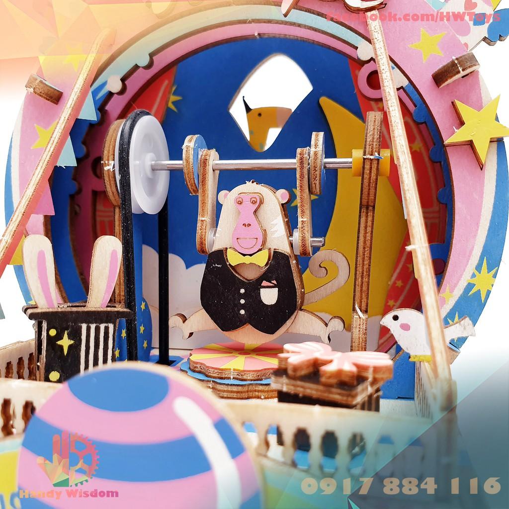 Mô hình hộp nhạc gỗ - Gánh xiếc ảo thuật - Robotime Amusement Park ADM41