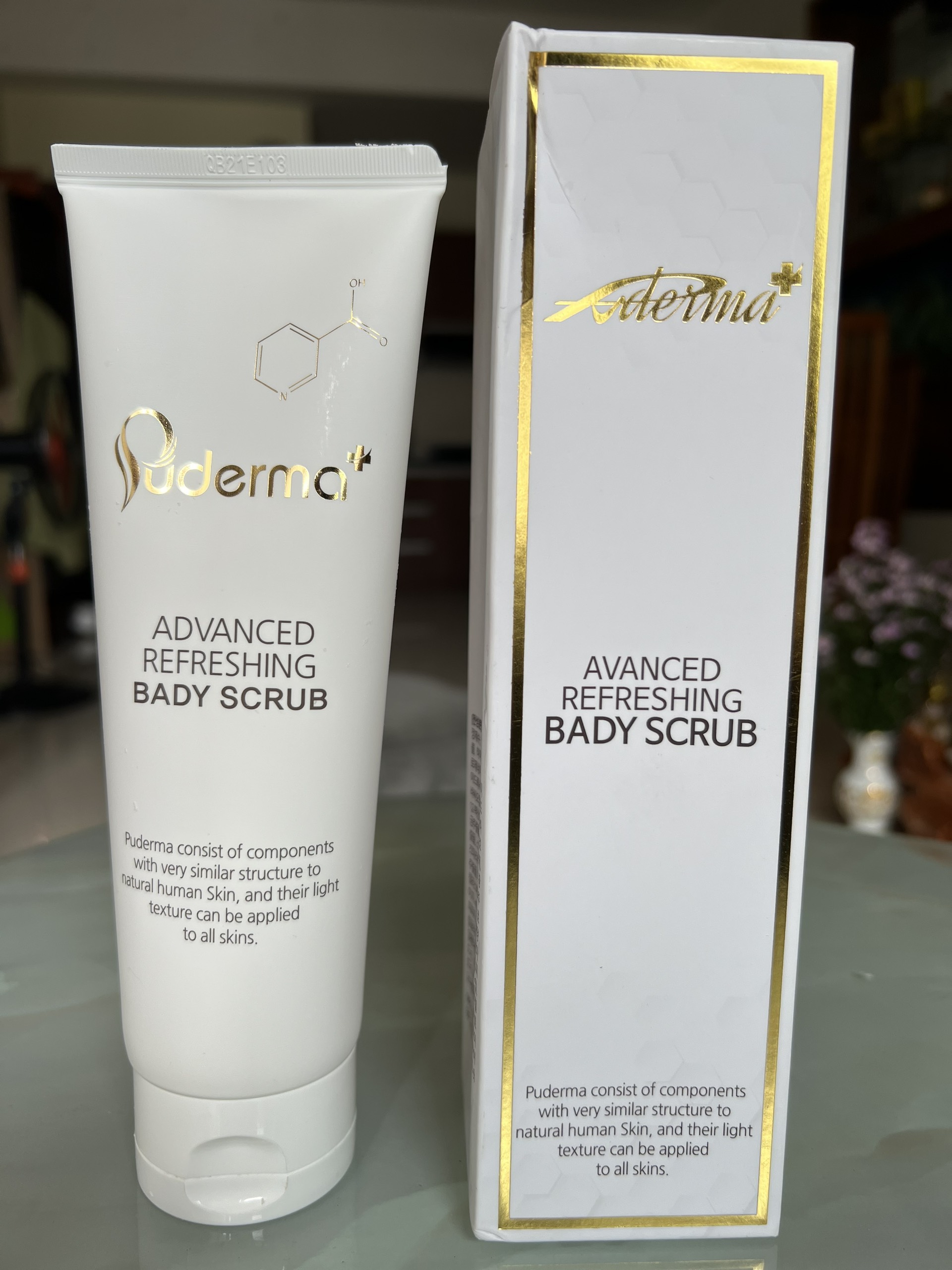 Tẩy Da Chết Toàn Thân Puderma Advanced Refreshing Bady Scrub: cấp ẩm, làm sạch sâu, mịn da,ngăn ngừa mụn