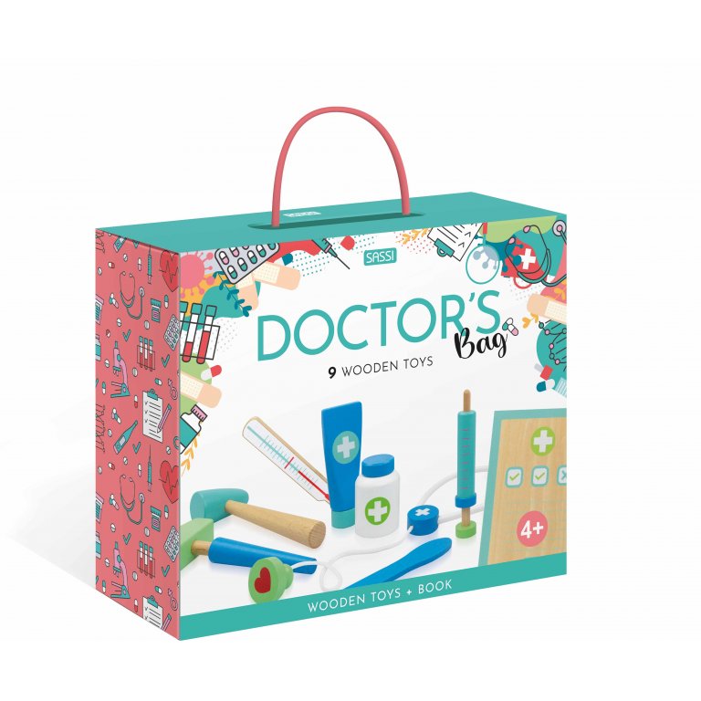 Bộ đồ chơi gỗ làm bác sĩ cho bé -  WOODEN TOYS AND BOOK - THE DOCTOR