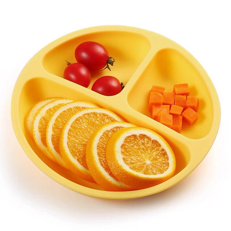 Khay ăn dặm silicon 3 ngăn an toàn cho bé