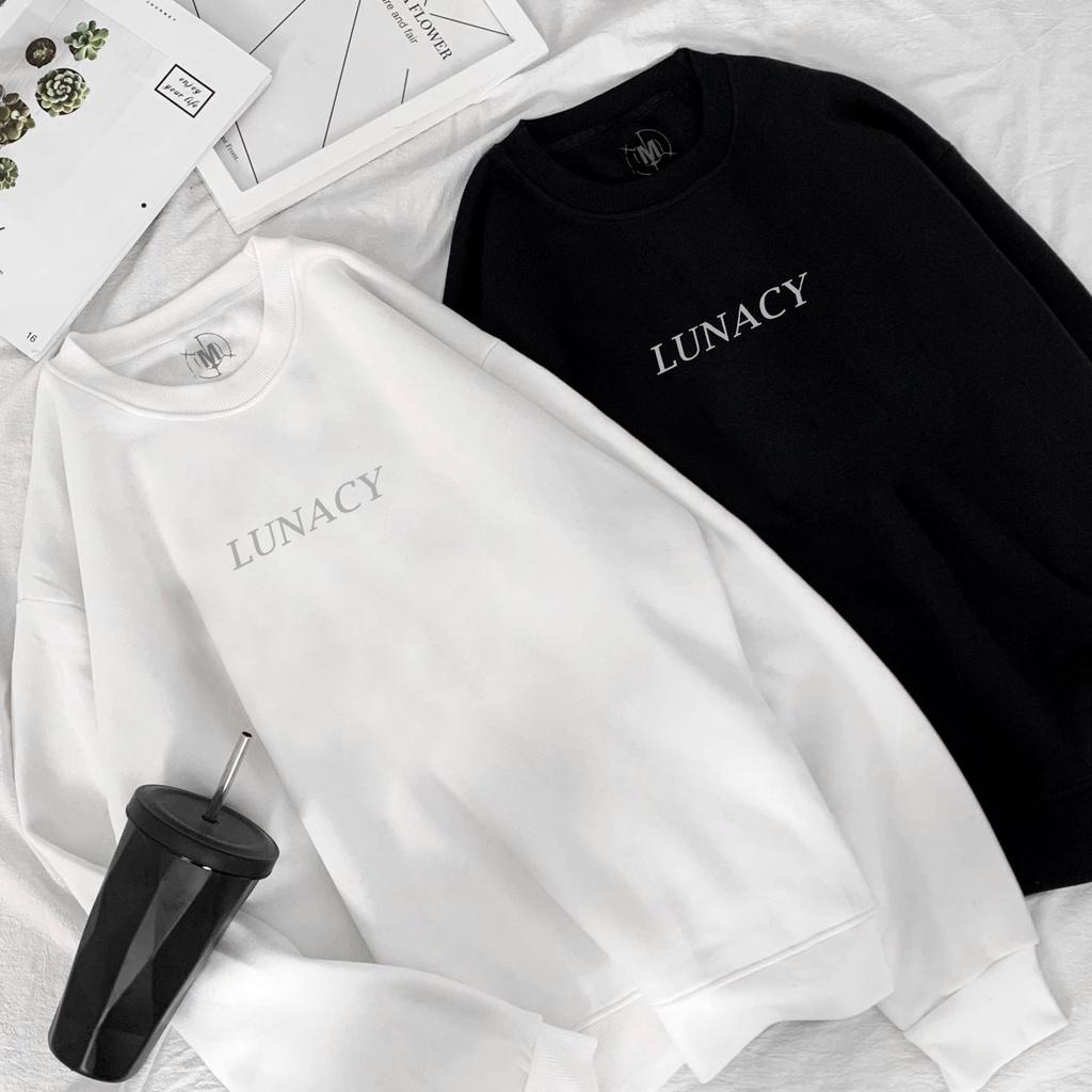 Áo Khoác Sweater Nỉ Form Rộng Lunacy In Dạ Quang Unisex Nam Nữ Ulzzang