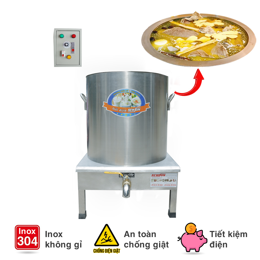 Nồi Nấu Phở Tủ Điện Rời 200L - Hàng chính hãng