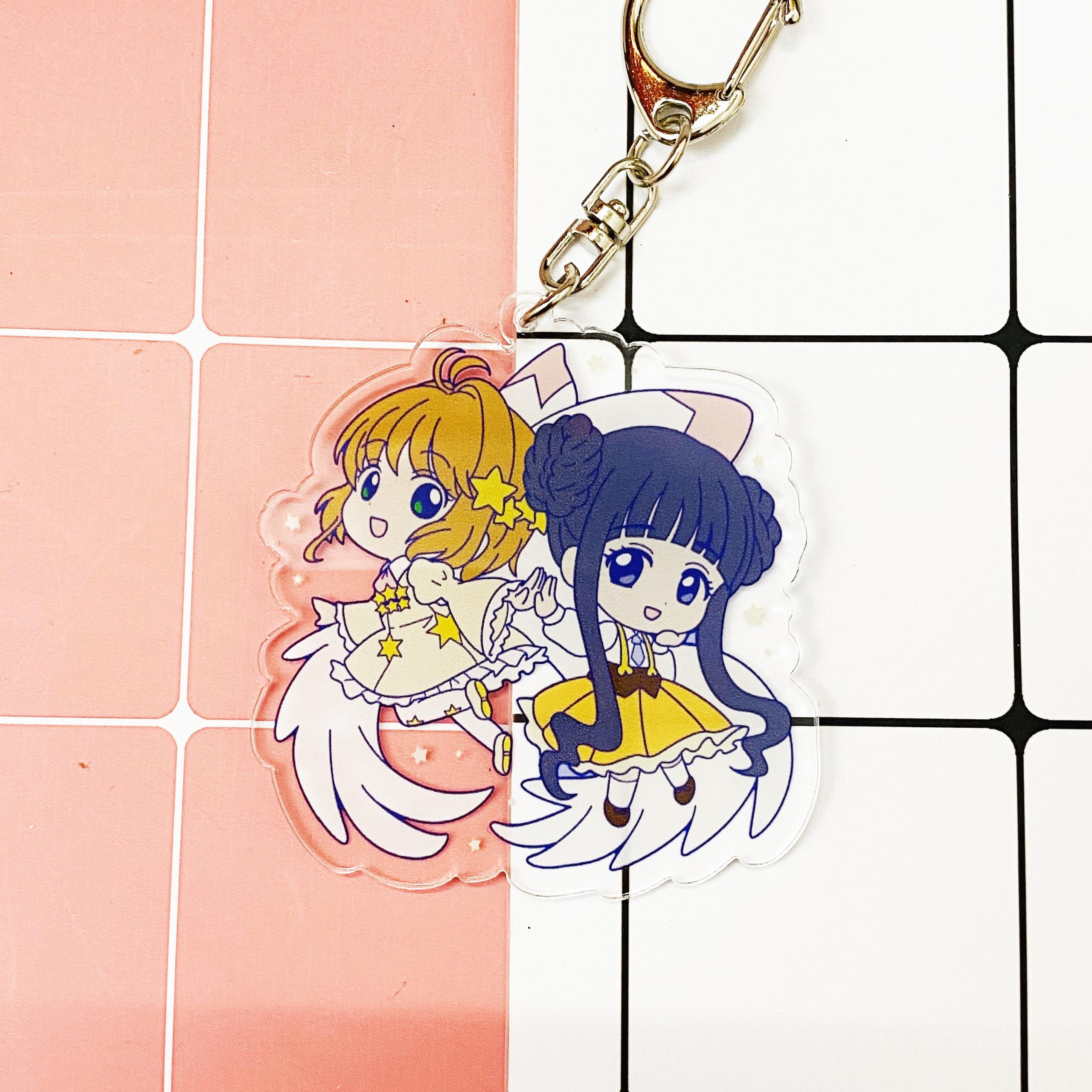 ( Mica trong acrylic ) Móc khóa Cardcaptor Sakura Thủ lĩnh thẻ bài ver couple cute chibi anime