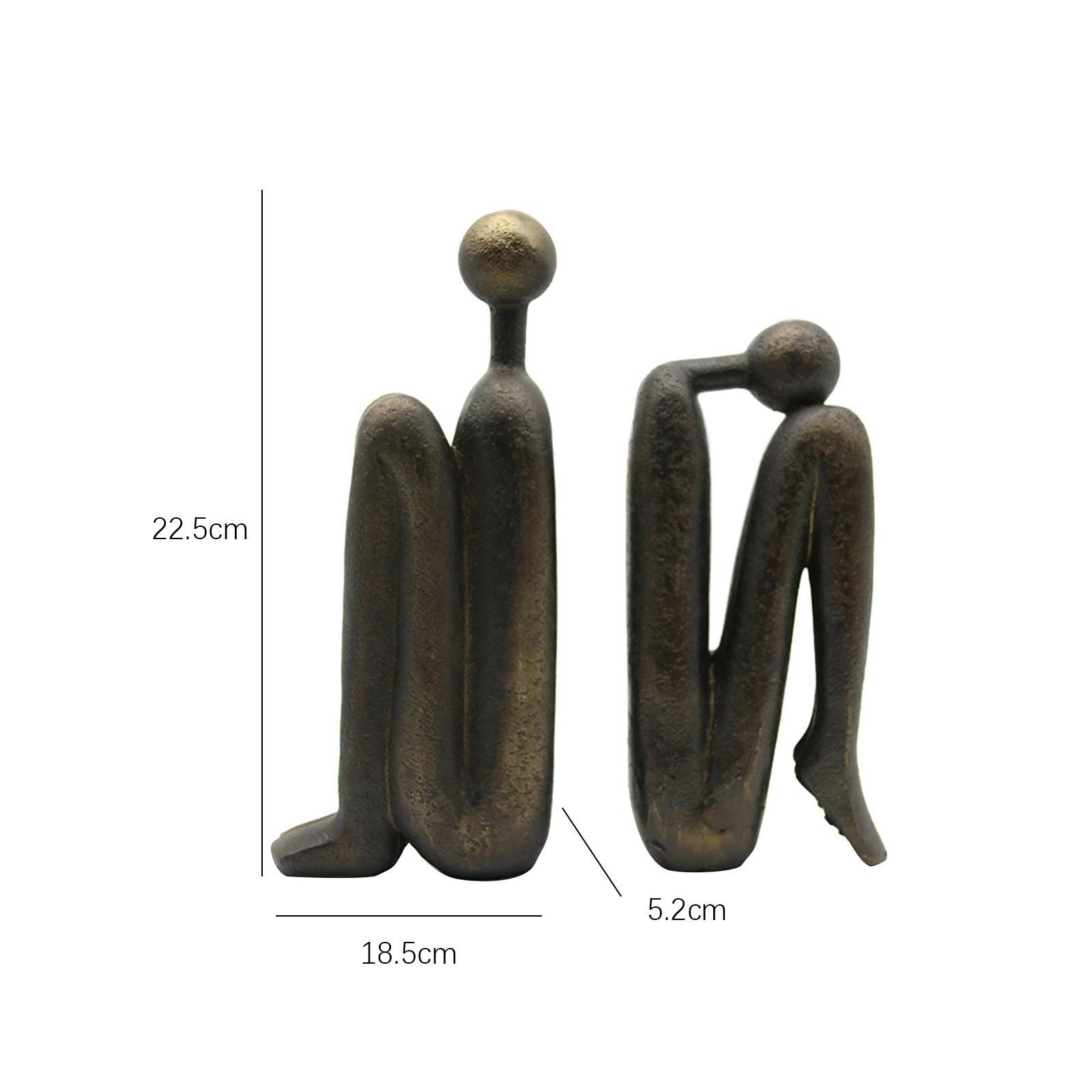 Thinker Bookends Figurine Bookend Sculpture Ornament Living Room Desktop Decorative Bookends Book Stand Nordic Bookends for Shelves