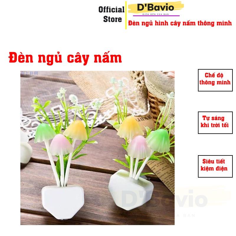 Đèn ngủ cây nấm mini dễ thương có cảm ứng thông minh tự tắt mở - Dbavio