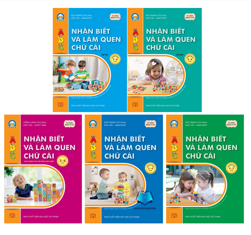Sách - Combo 5 cuốn nhận biết và làm quen chữ cái - mầm non cho trẻ