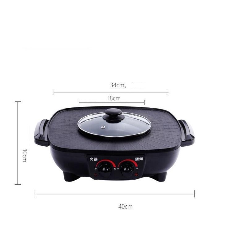 CHẢO LẨU NƯỚNG ĐA NĂNG 2 TRONG 1 PHỦ LỚP MEN CHỐNG DÍNH CAO CẤP SIZE 34CM