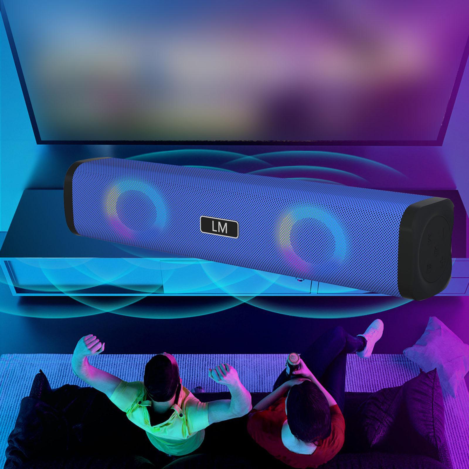 Wireless Sound Bar USB Powered Desktop Speaker for Cellphones Tablet Grb Blue