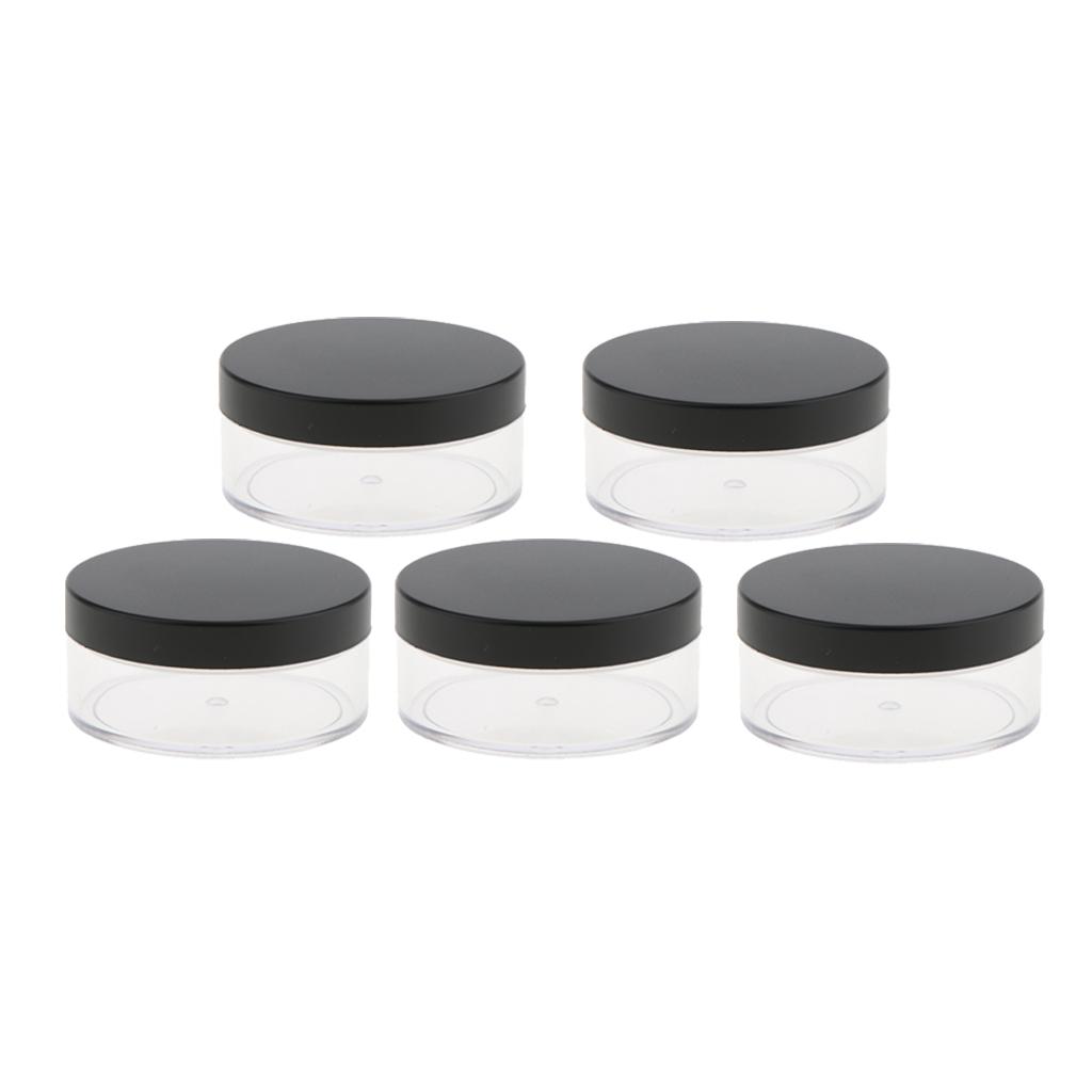 5PCS Empty Loose Powder Blusher Case Storage Sifter Container 50g Portable