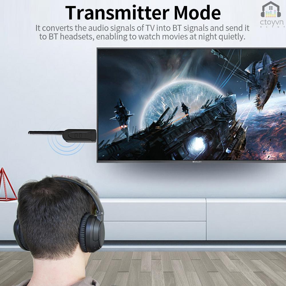 Bộ truyền tín hiệu âm thanh USB BT 5.0 kèm anten 2 BT APTX HD/APTX LL/APTX