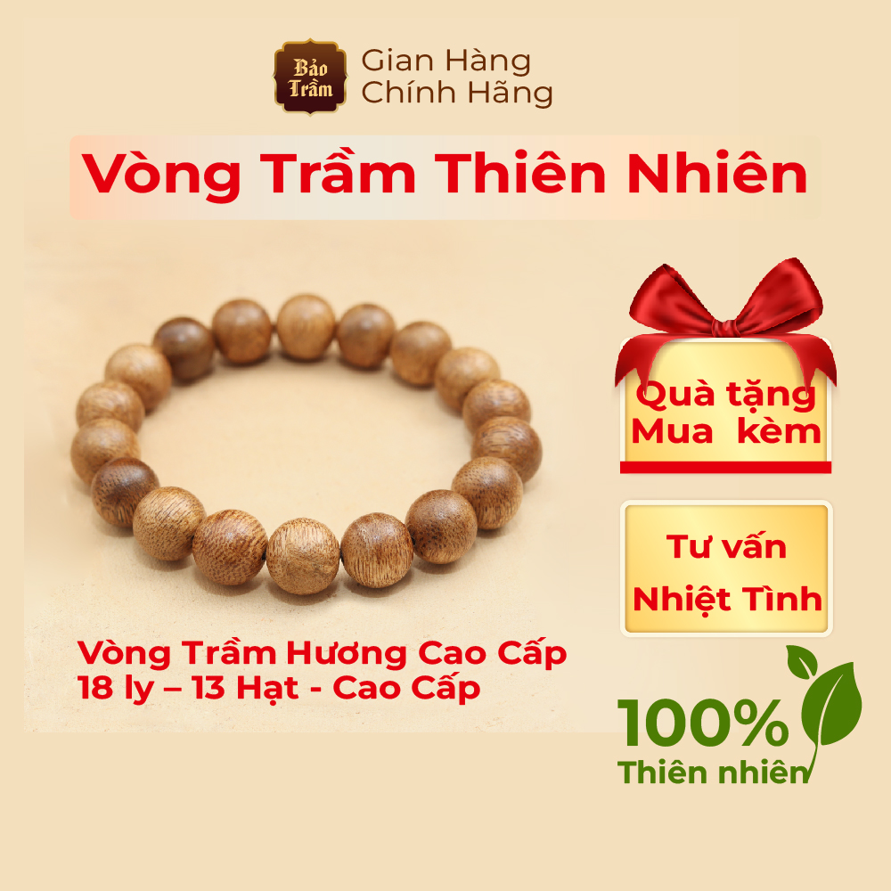 Vòng Trầm Hương Cao Cấp 18 ly – 13 Hạt