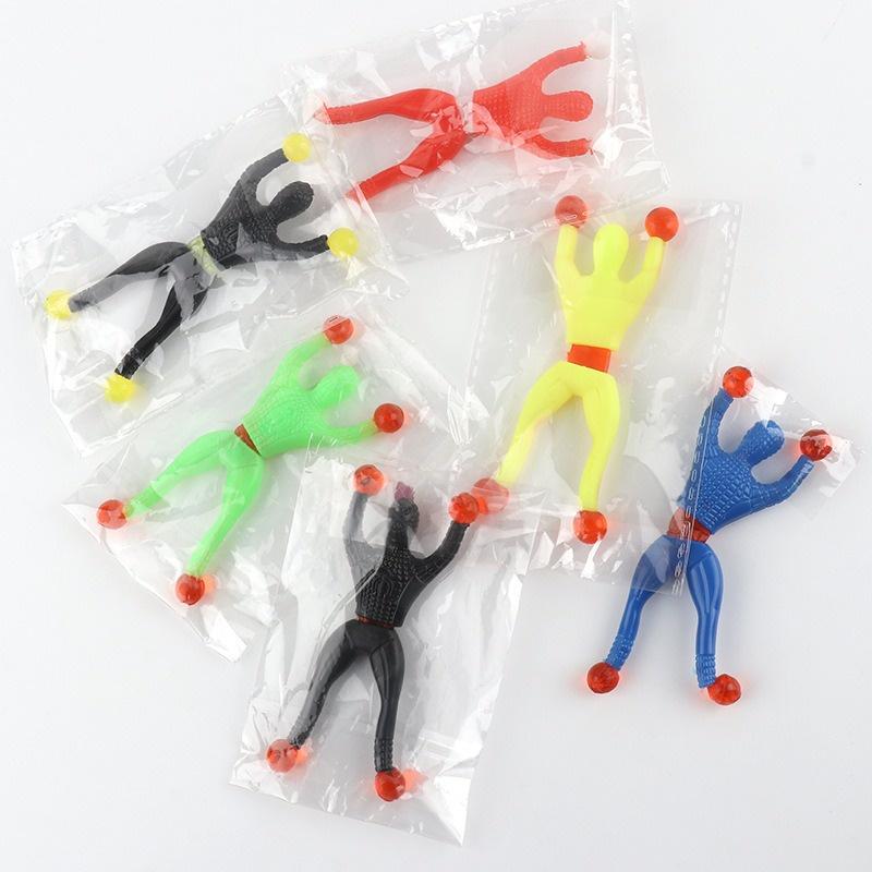 Người nhện bám dính leo tường vui nhộn Hình người leo núi, leo tường dính đầy màu sắc squishy mochi