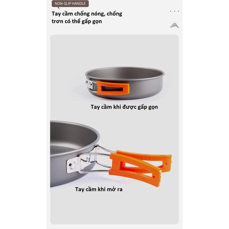 Bộ nồi nấu ăn dã ngoại BSWOLF SK066. Chất liệu hợp kim nhôm, gọn nhẹ tiện dụng. Chống dính. An toàn với thực phẩm. Hàng chính hãng