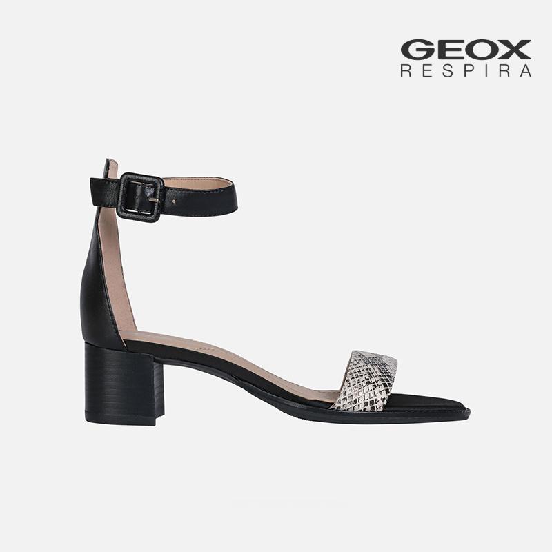 Giày Sandal Nữ GEOX D Sozy Mid E BLACK/BEIGE