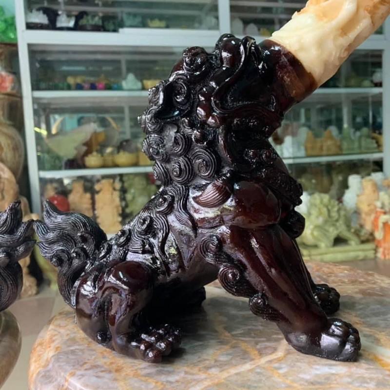 Cặp Kỳ Lân Ngậm Ngà - cao 63.5cm