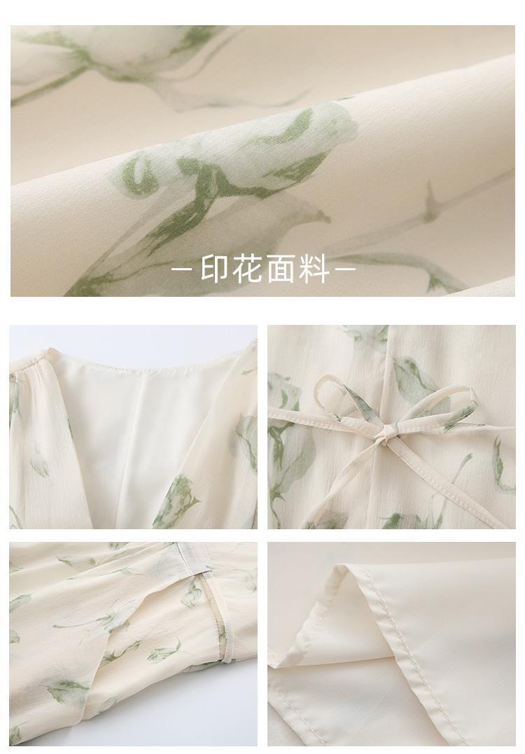 TOBE1SHOP Pháp nhỏ làm mới váy ngọt ngào thắt lưng ren-up trà nghỉ váy dài mùa hè hoa đầm phụ nữ